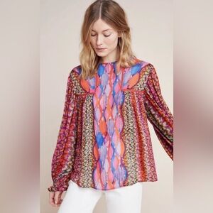 NWOT Anthropologie Bl^nk London Miranda Peasant Blouse size SMALL